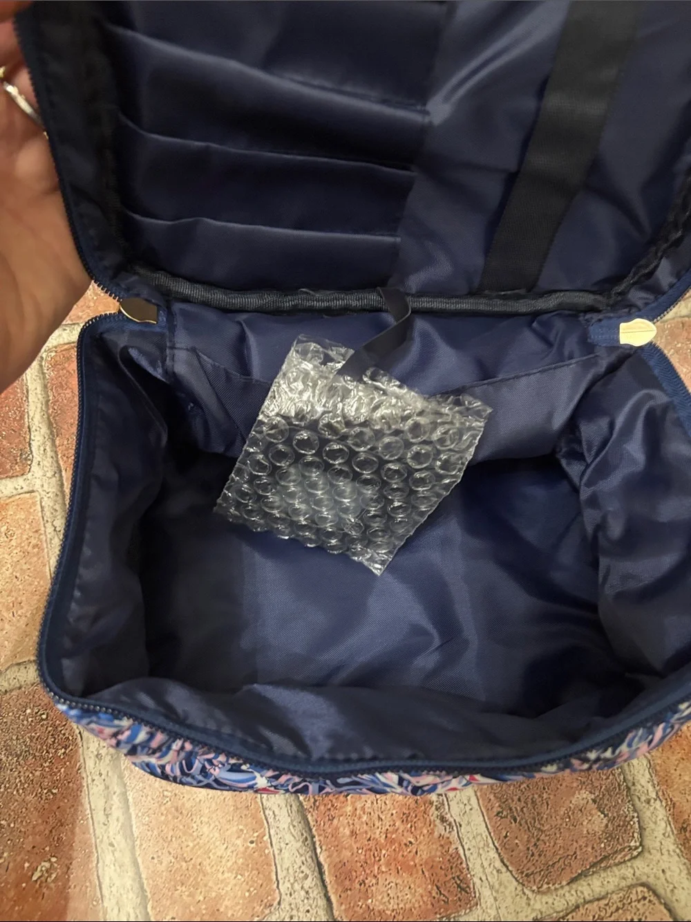Simply Southern Pink & Blue Quilted Floral Cosmetic Case new with tags